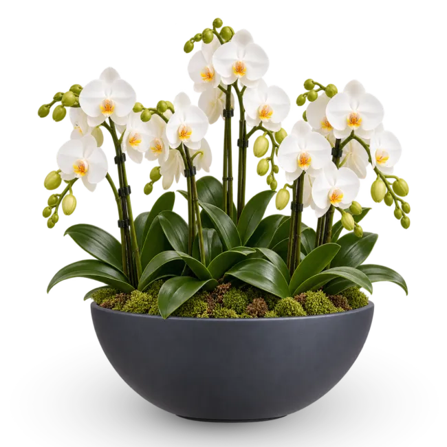 Elegantní sesadba orchideí